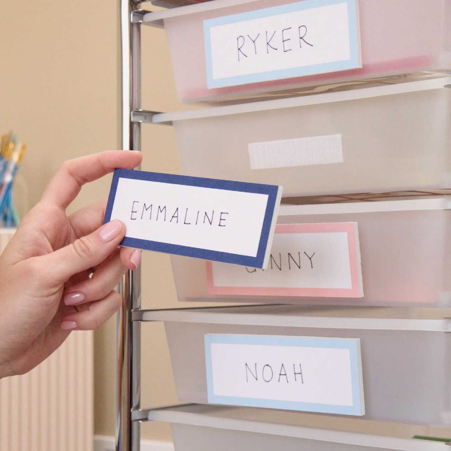 Wrap-It Storage Stick 'Em 3/4 In. x 3-1/2 In. White Hook & Loop Strip (8 Ct.) Image 2