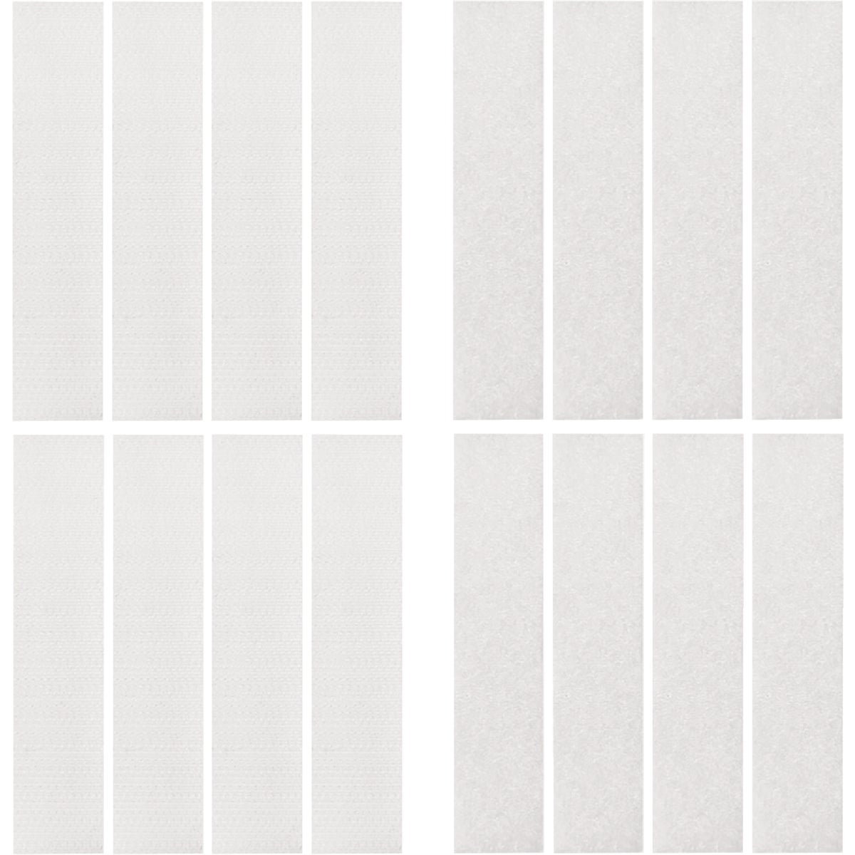 Wrap-It Storage Stick 'Em 3/4 In. x 3-1/2 In. White Hook & Loop Strip (8 Ct.)