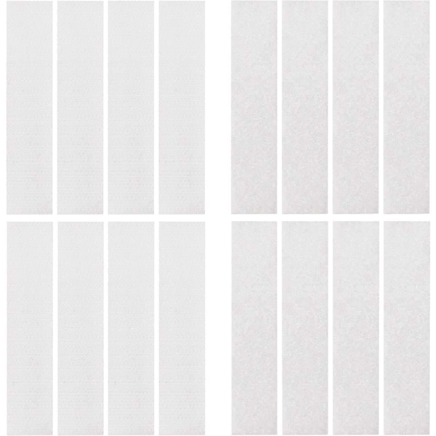 Wrap-It Storage Stick 'Em 3/4 In. x 3-1/2 In. White Hook & Loop Strip (8 Ct.) Image 1