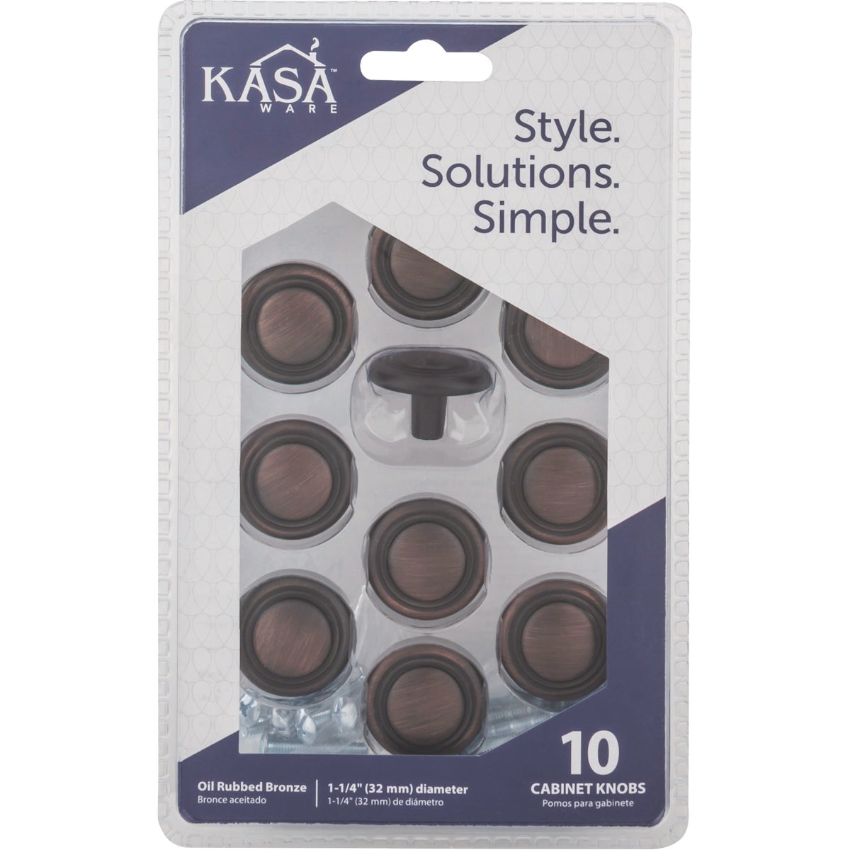 KasaWare 1-1/4 In. Dia. Brushed Oil Rubbed Bronze Cabinet Knob (10-Pack) Image 2