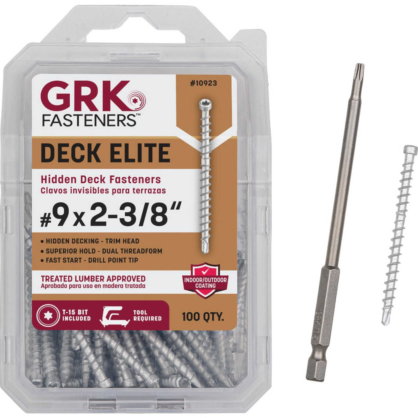 GRK Deck Elite #9 x 2-3/8 In. Star Drive Bugle-Head Hidden Fastener Deck Screw (100 Ct.) Image 3