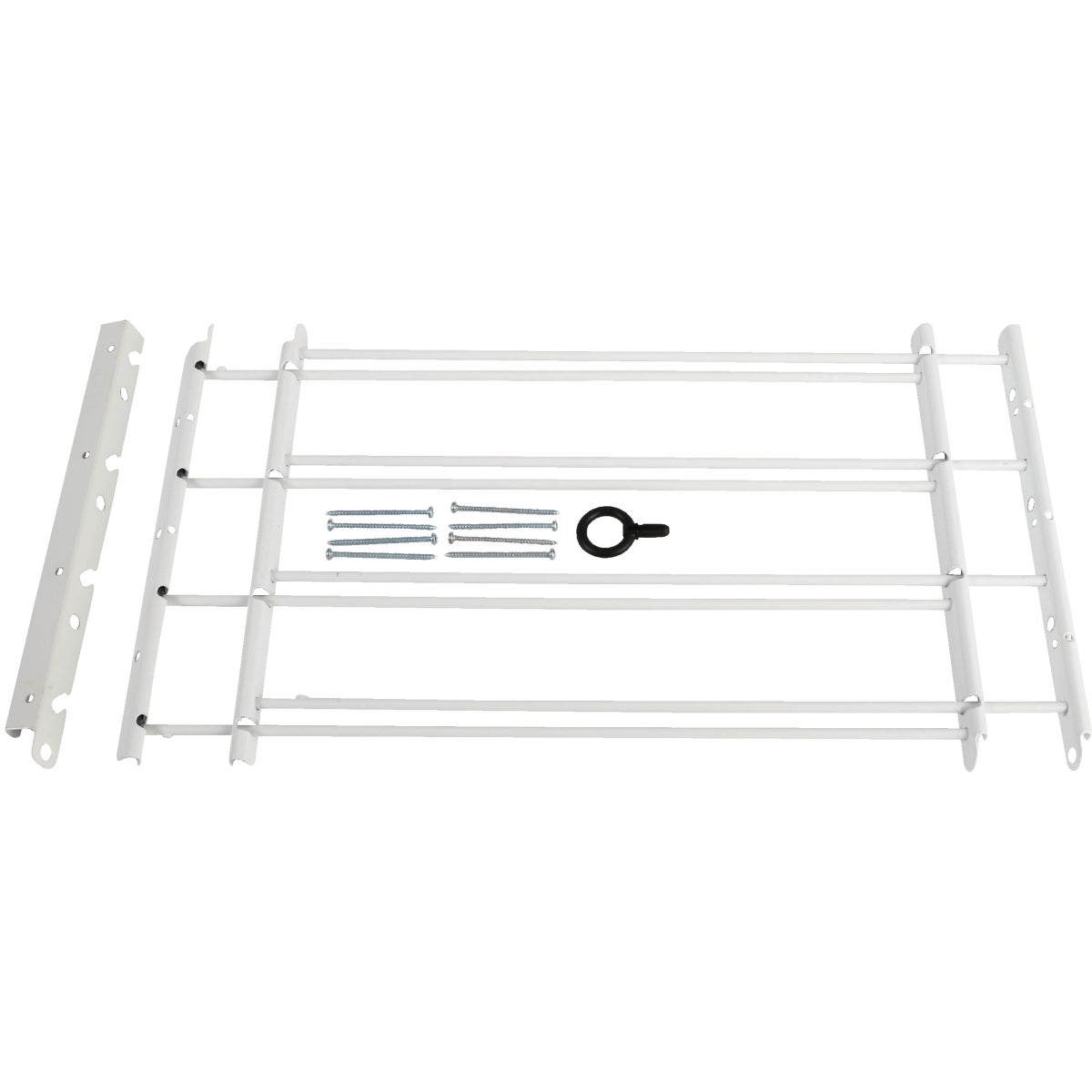 John Sterling Corp Hinged White Enamel 4-Bar Child Safety & Window Security Guard Image 6