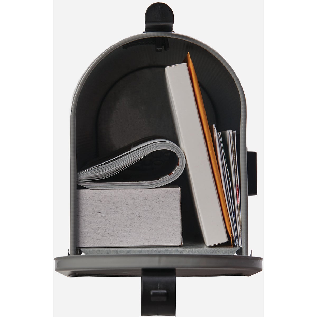 Gibraltar Grayson T1 Gray Steel Rural Post Mount Mailbox Image 2