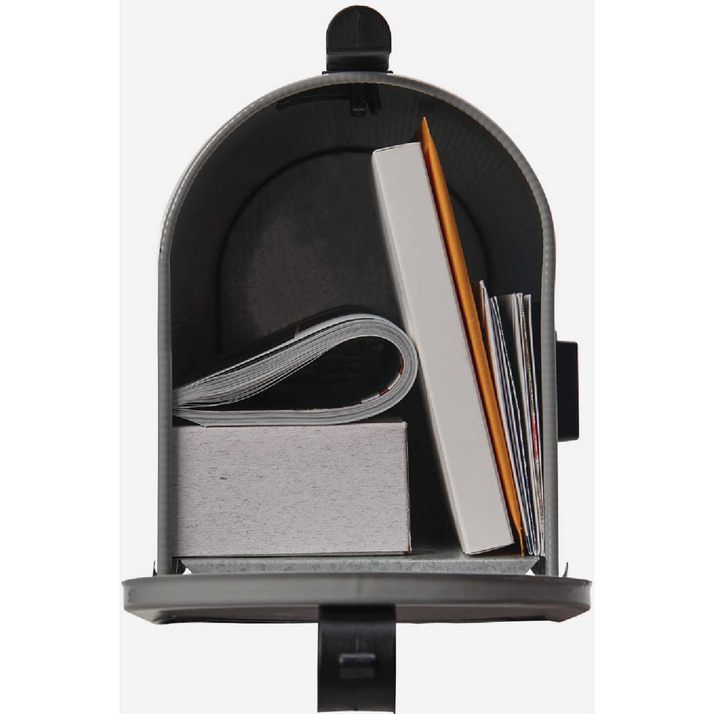 Gibraltar Grayson T1 Gray Steel Rural Post Mount Mailbox Image 2