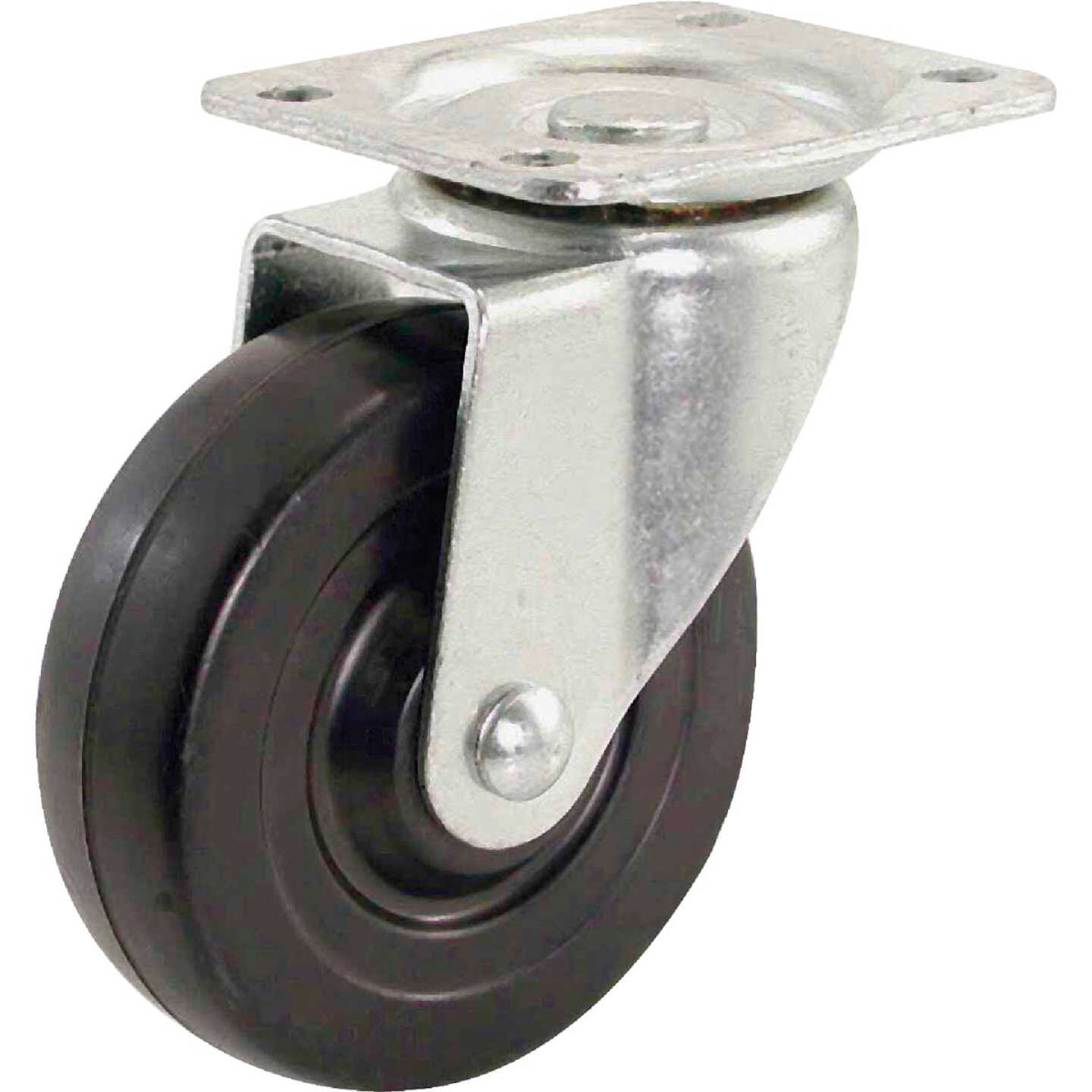 Shepherd Hardware 4 In. General-Duty Soft Rubber Swivel Plate Caster Image 1