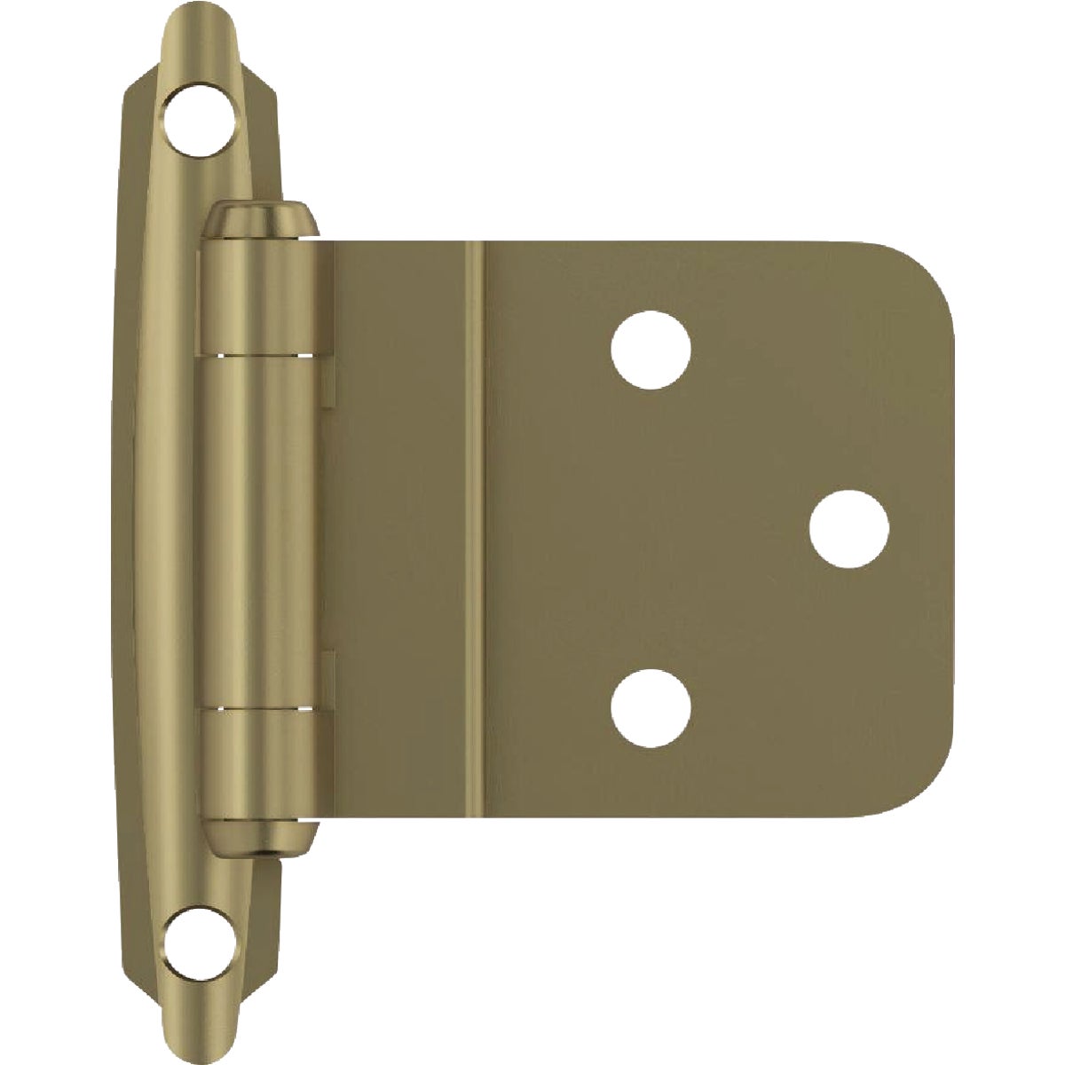 Amerock 3/8 In. Golden Champagne Inset Self Closing Face Mount Cabinet Hinge (2-Pack)