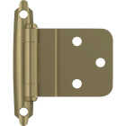 Amerock 3/8 In. Golden Champagne Inset Self Closing Face Mount Cabinet Hinge (2-Pack) Image 1