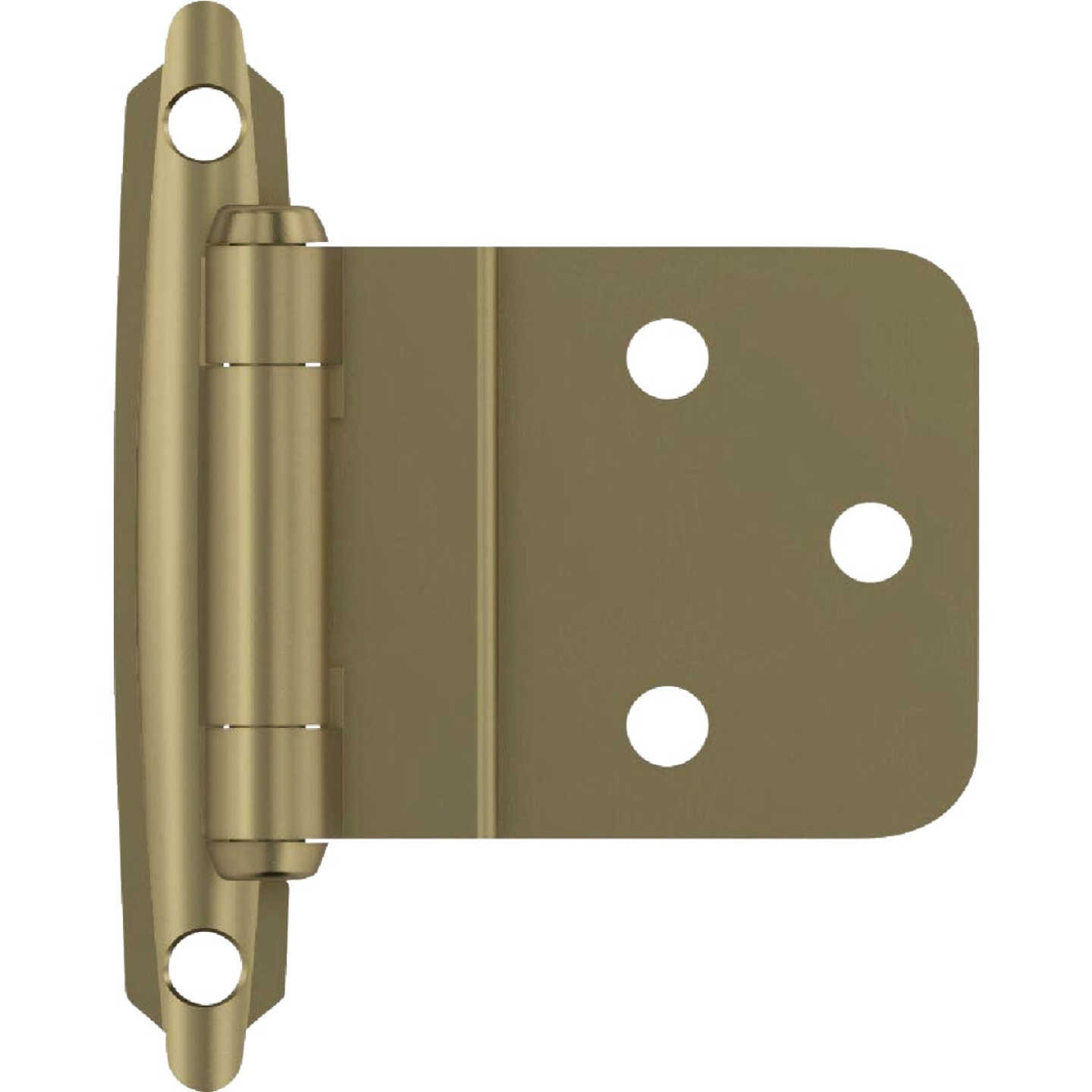 Amerock 3/8 In. Golden Champagne Inset Self Closing Face Mount Cabinet Hinge (2-Pack) Image 1