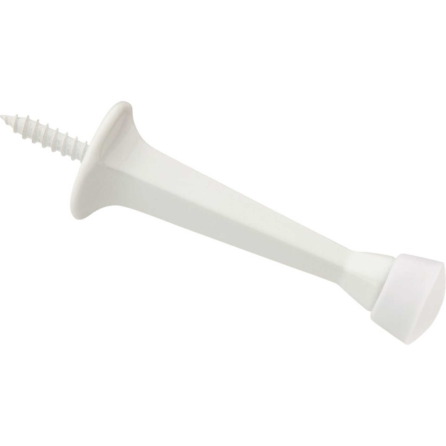 National Hardware 3 In. White Rigid Square Door Stop Image 1