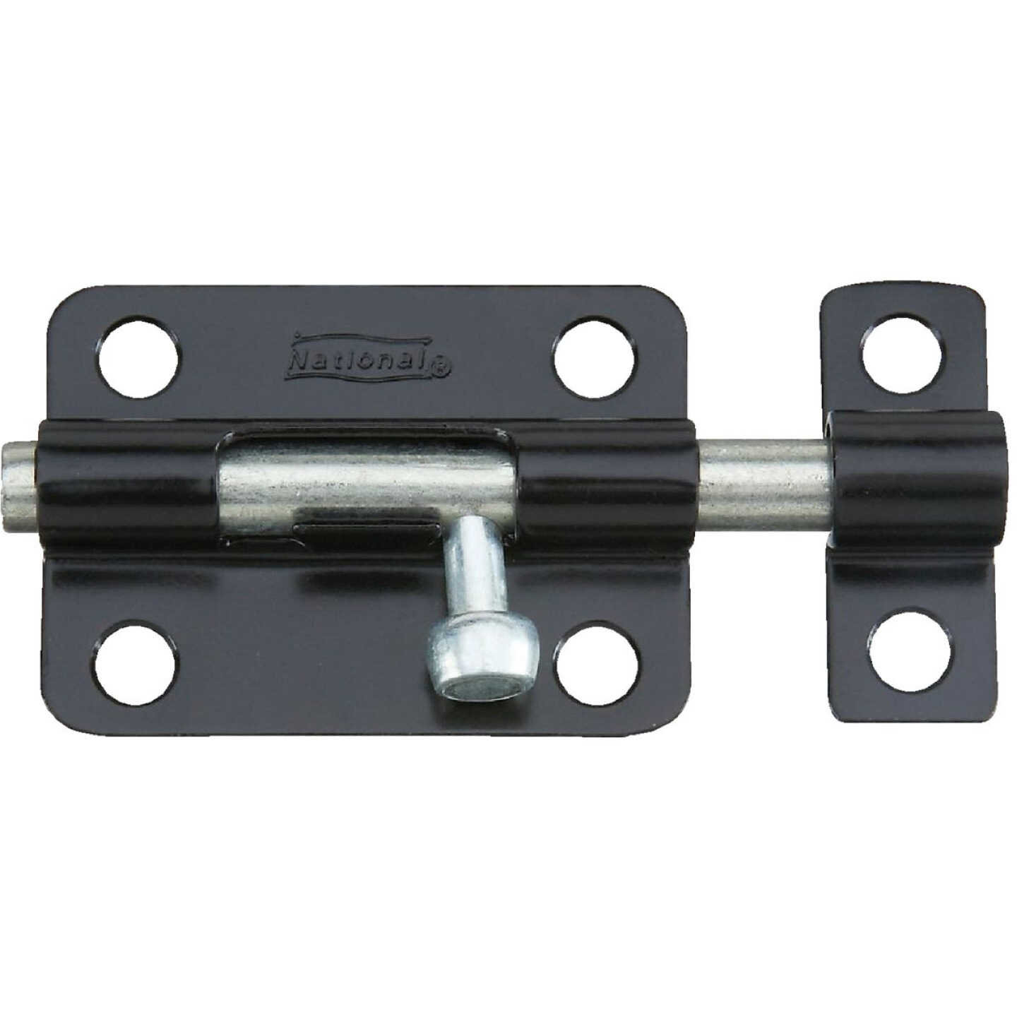 National Hardware 3 In. Black Steel Door Barrel Bolt Image 1