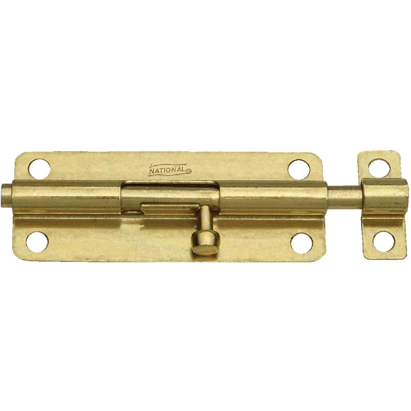 National Hardware 5 In. Brass Steel Door Barrel Bolt Image 1