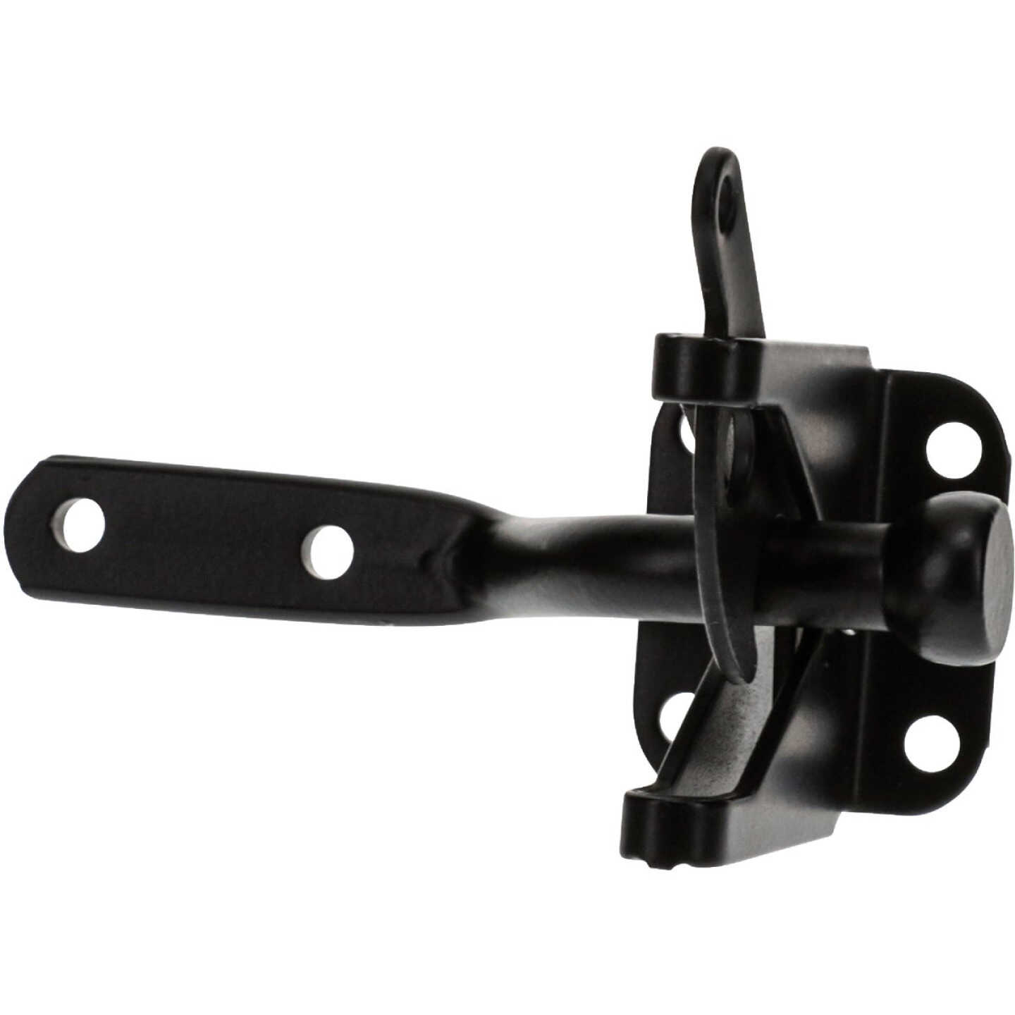 National Hardware Black Self-Locking Gate Latch Image 1