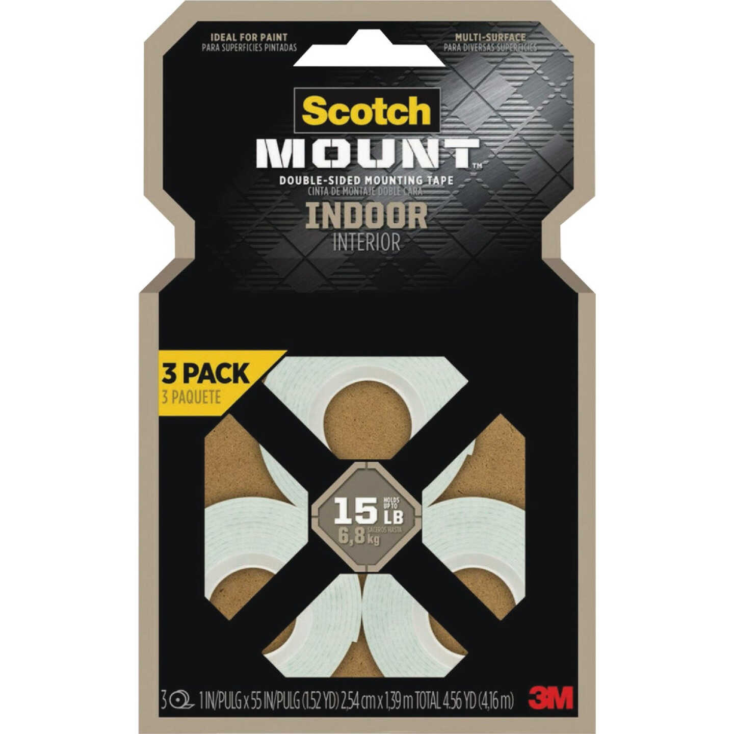 Scotch-Mount 1 In. x 55 In. Indoor Double-Sided Mounting Tape (3-Pack) Image 1