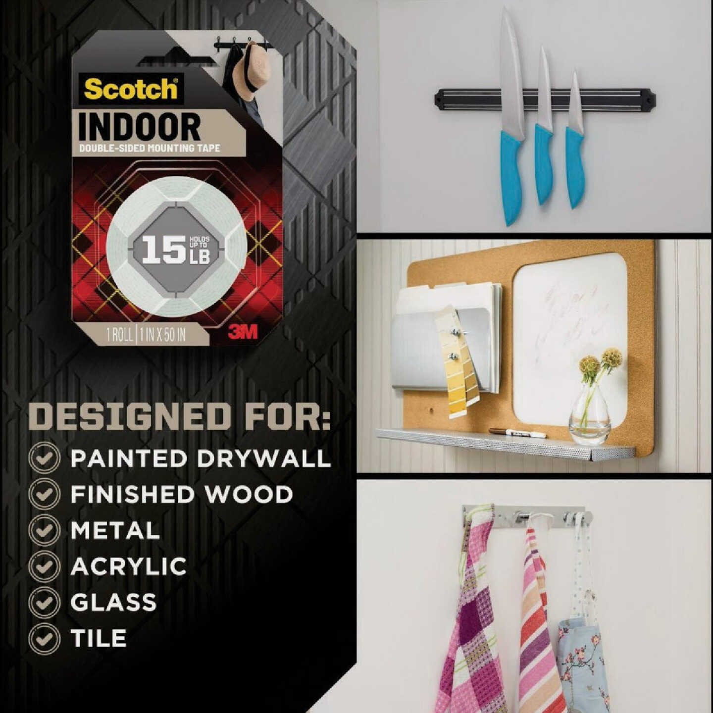 Scotch-Mount 1 In. x 55 In. Indoor Double-Sided Mounting Tape (3-Pack) Image 2