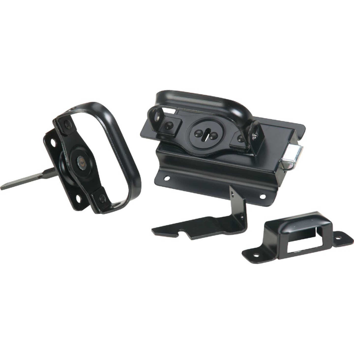 National Hardware Black Steel Swinging Door Latch Image 3