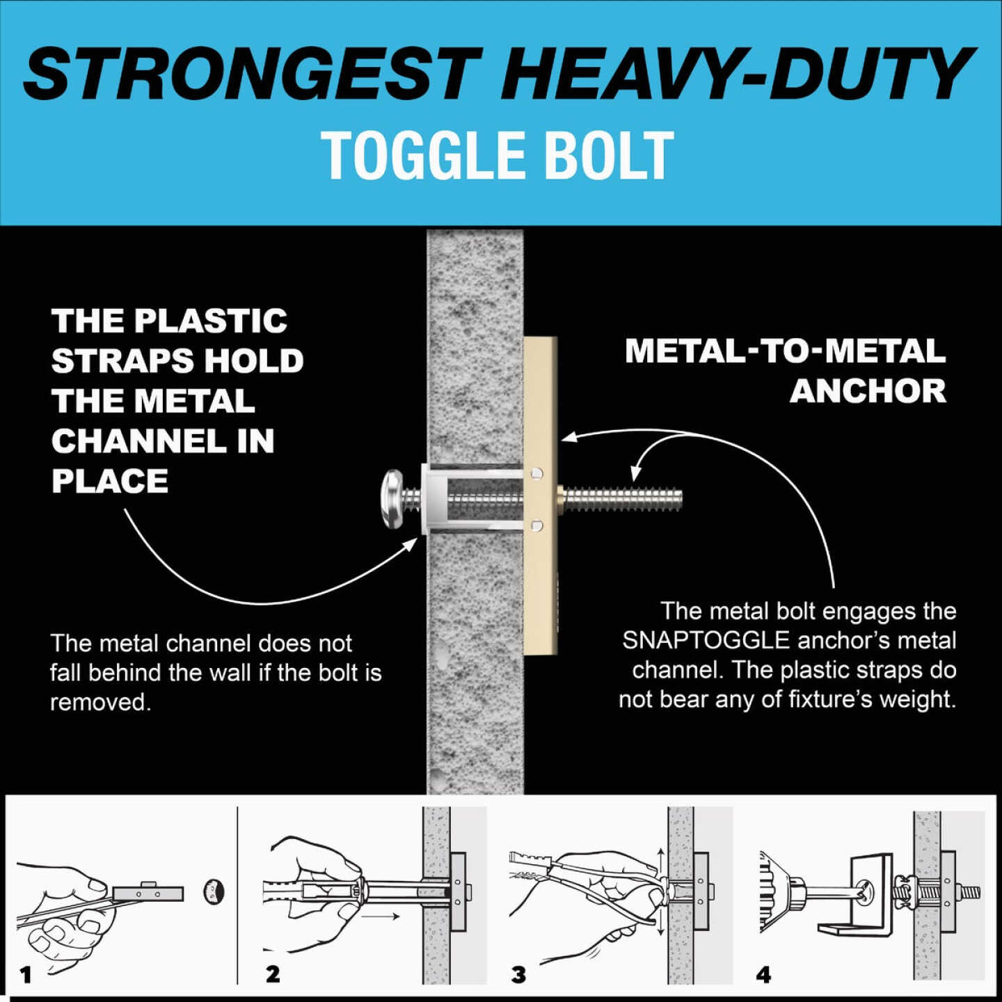 Toggler Snaptoggle 3/16 In.-24 x 2 In. Toggle Bolt (10-Count) Image 5
