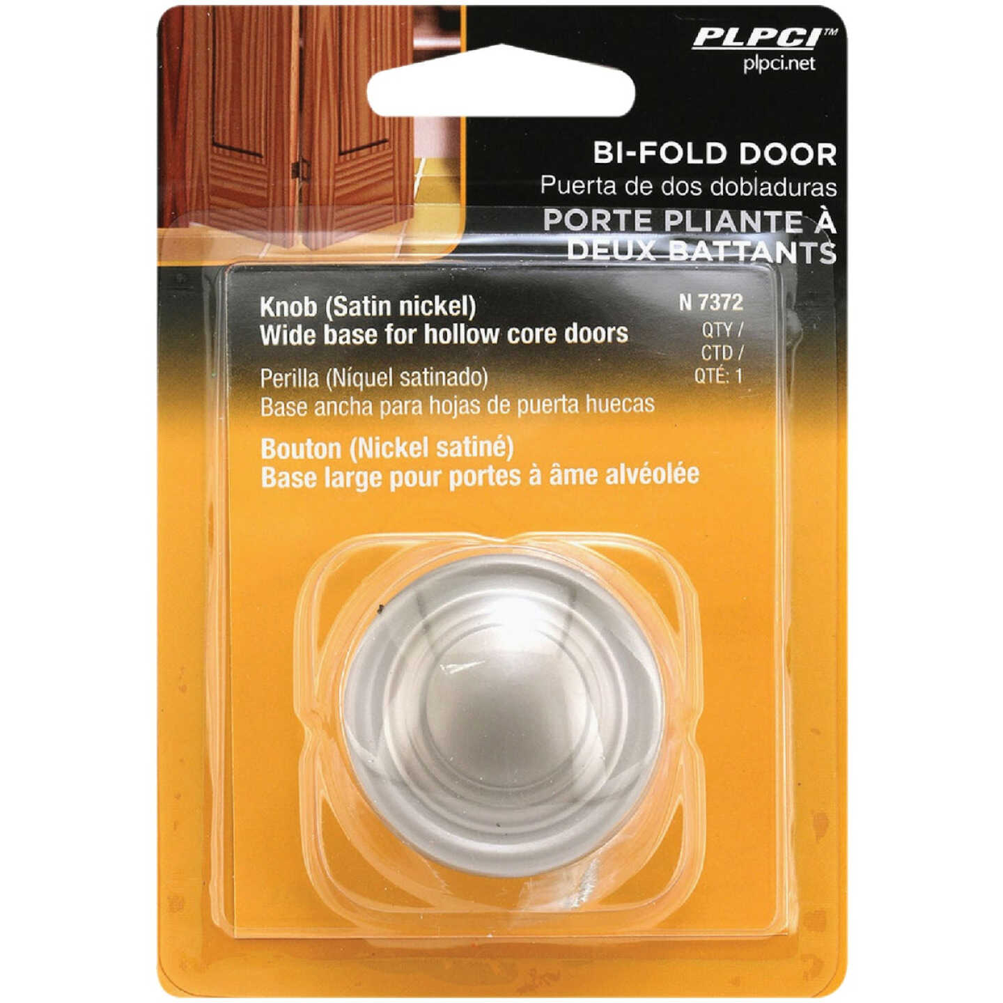 Prime-Line 1-11/16 In. Satin Nickel Bi-Fold Door Knob Image 2