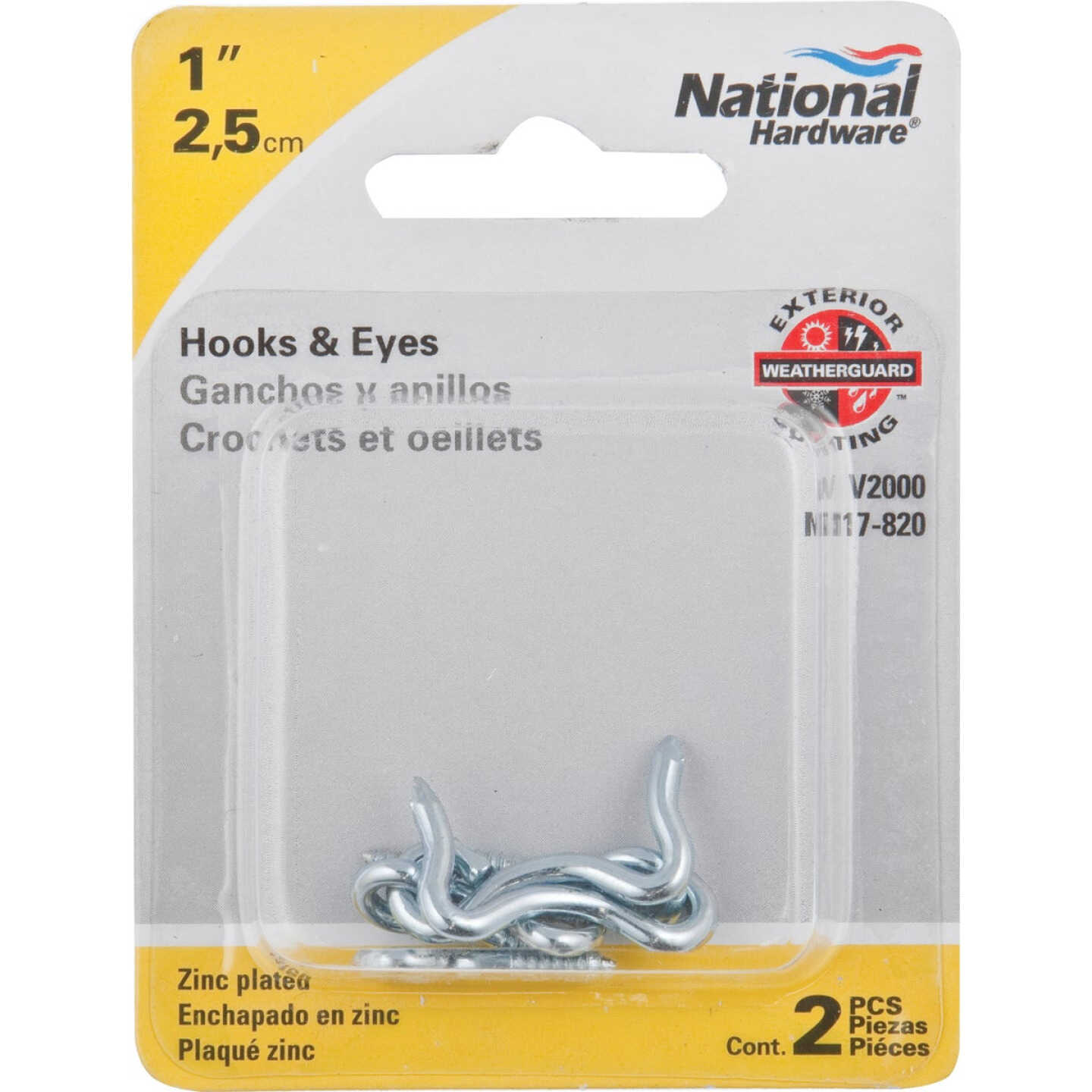 National Hardware1 In. Steel Hook & Eye Bolt (2-Count) Image 2