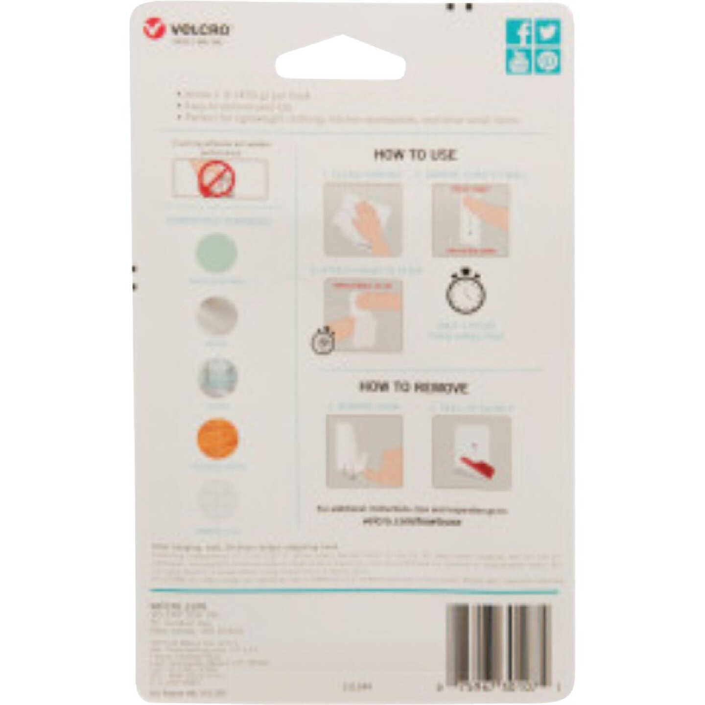 Velcro Brand Hangables 1/2 Lb. Capacity Black Removable Micro Hook (4 Count) Image 4