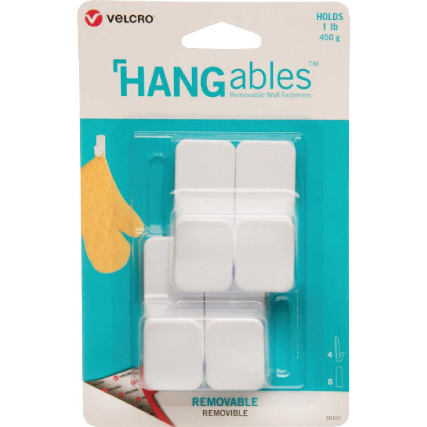 Velcro Brand Hangables 1/2 Lb. Capacity Black Removable Micro Hook (4 Count) Image 1