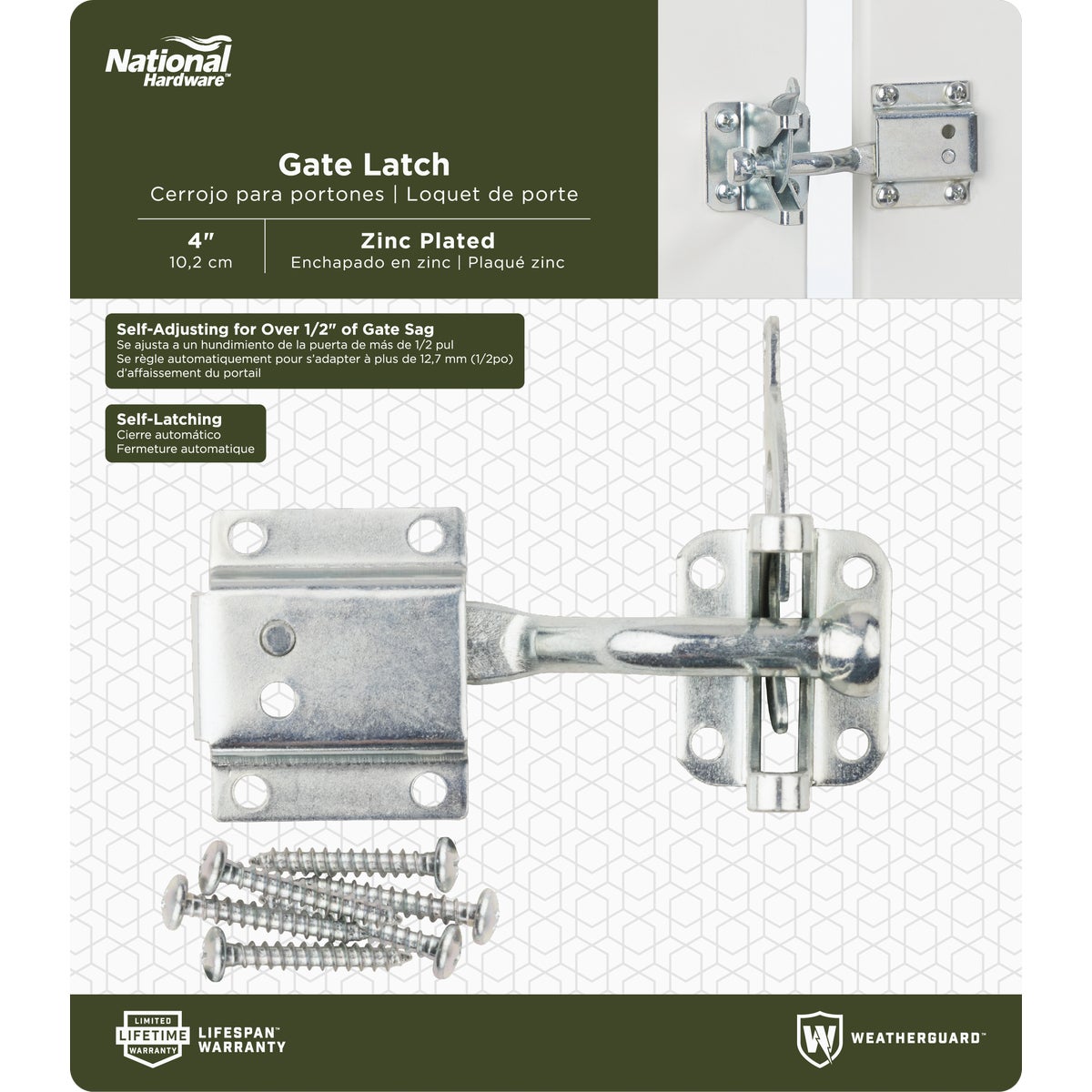 National Hardware 4 In. Zinc MaxLatch Sag Compensating Latch Image 2