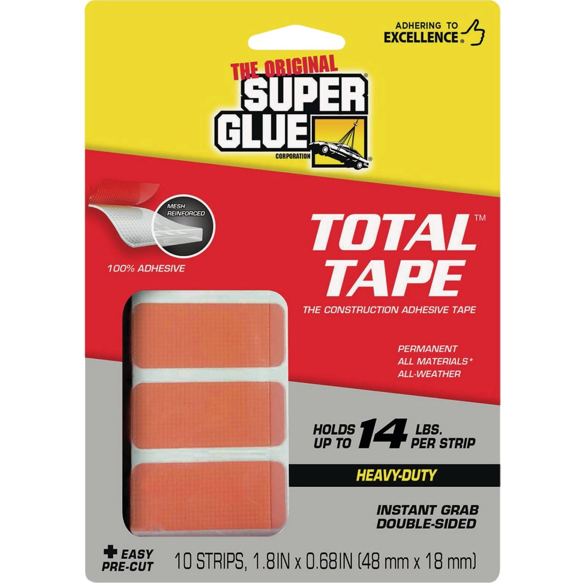 Super Glue Total Tape Pre-Cut Strip (10-Count) Image 1