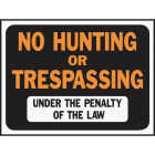 Hy-Ko 9x12 Plastic Sign, No Hunting or Trespassing Image 1