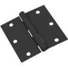 National Hardware 3-1/2 In. Square Black Door Hinge Image 1