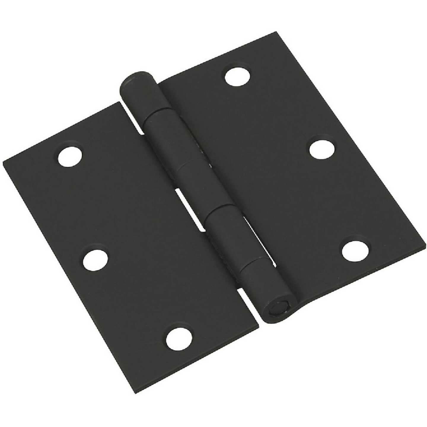 National Hardware 3-1/2 In. Square Black Door Hinge Image 1