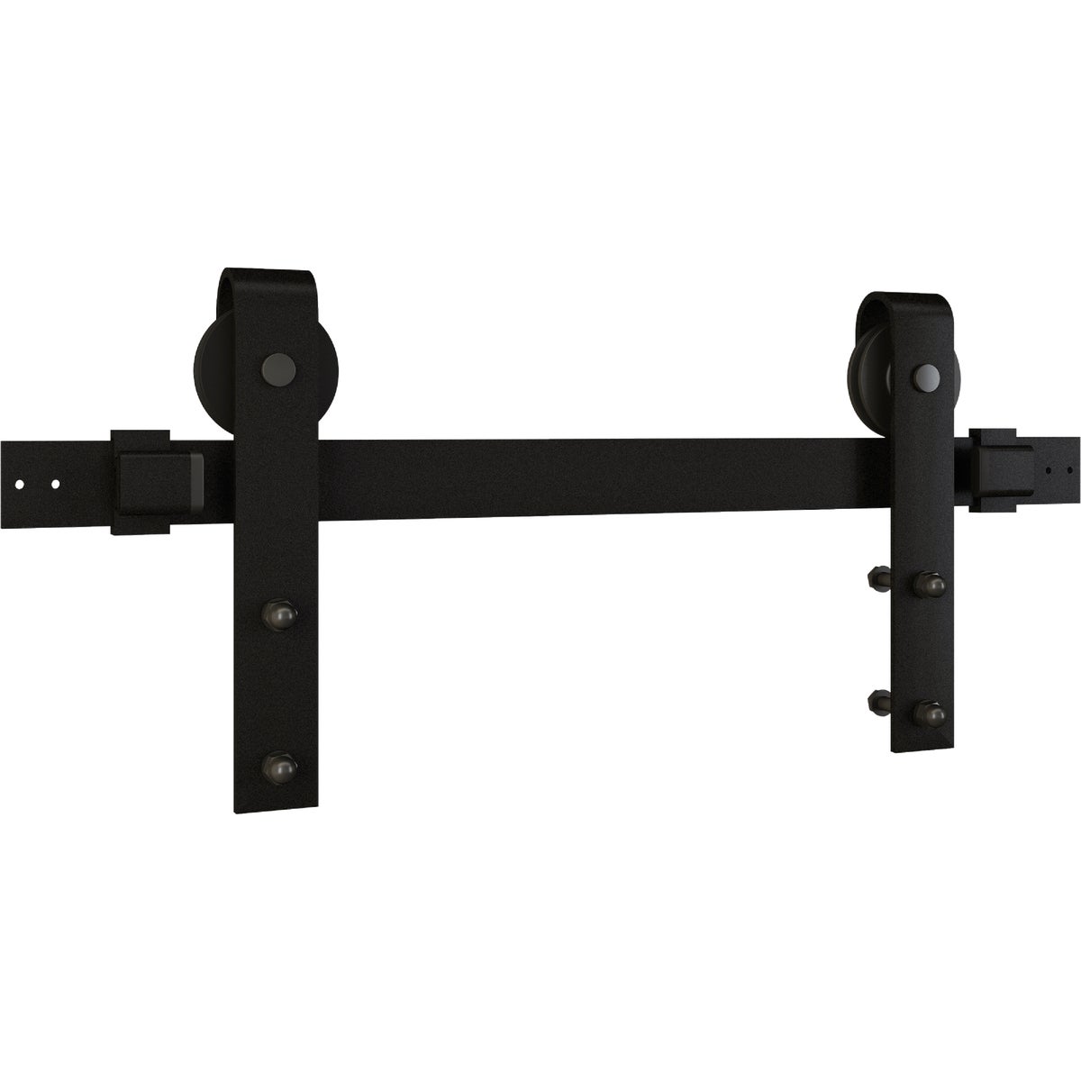 National Hardware 72 In. Matte Black Designer Interior Barn Door Kit with Soft Close