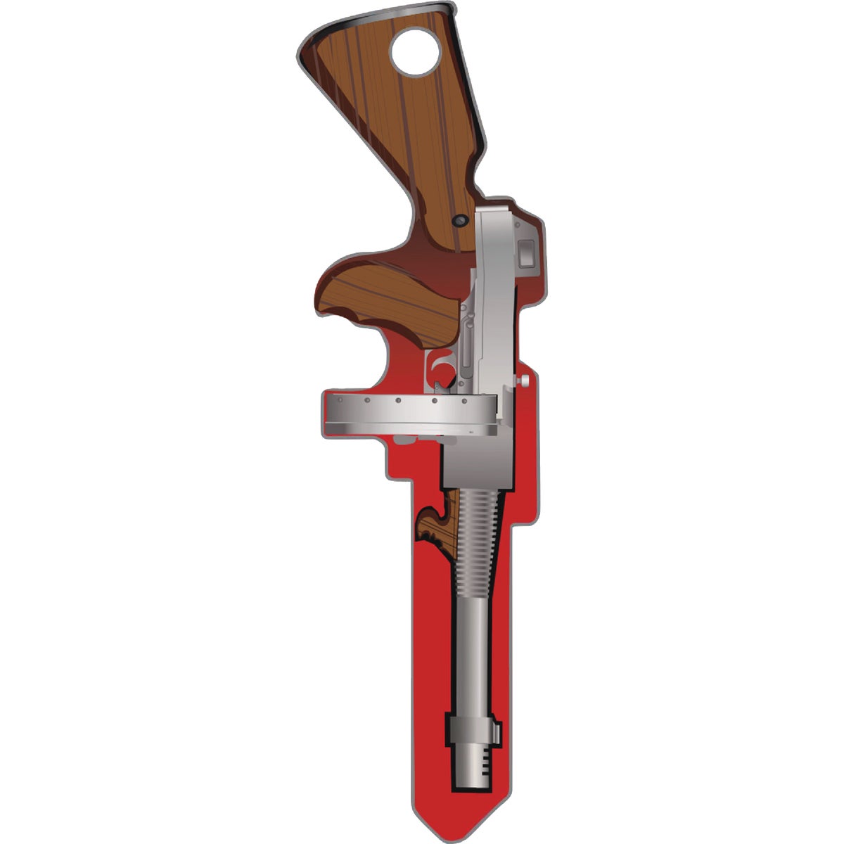 Lucky Line Machine Gun Key Shapes Decorative House Key - SC1