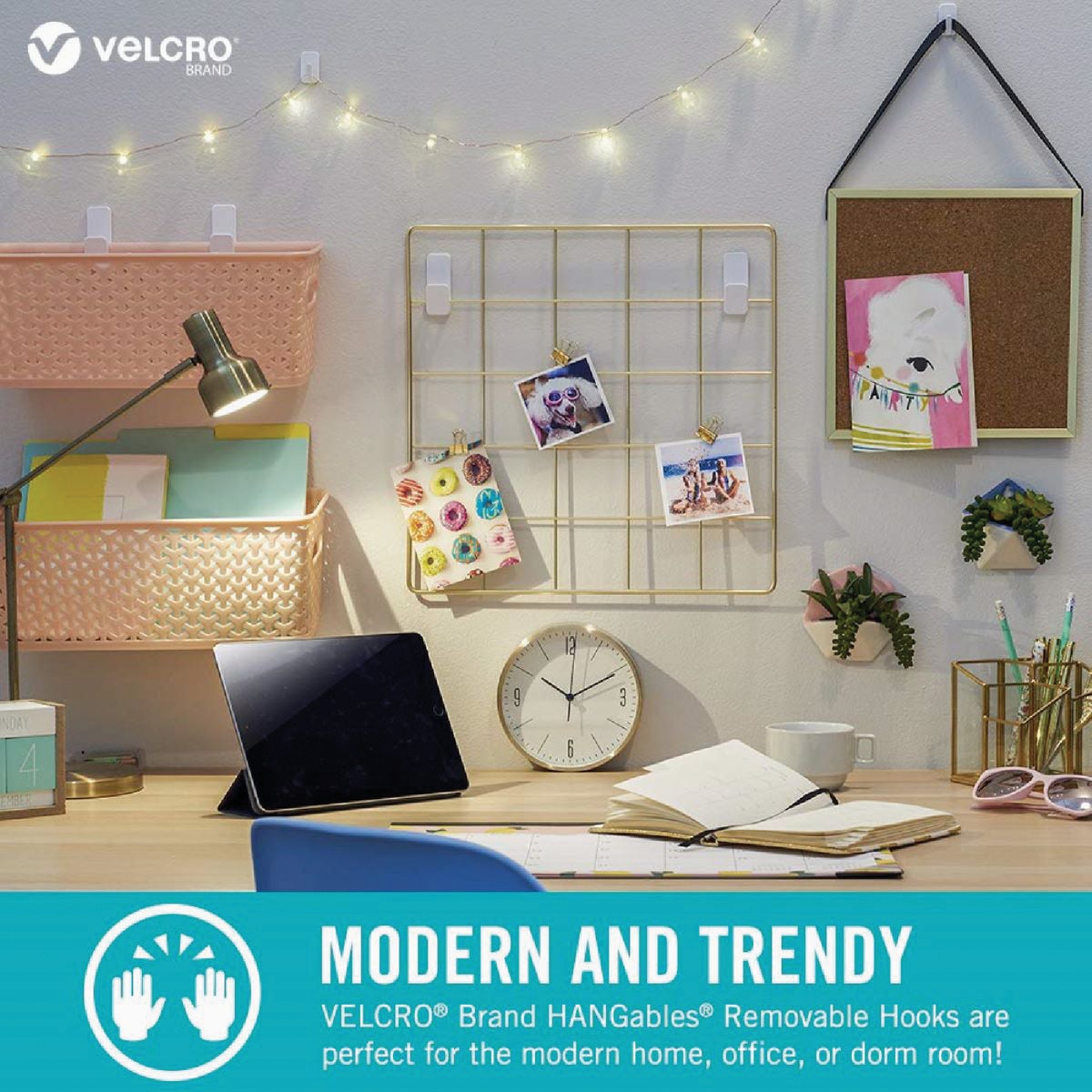 Velcro Brand Hangables 1 Lb. Capacity Black Removable Small Hook (2 Count) Image 3