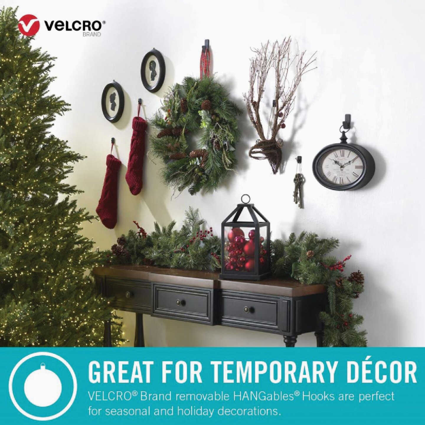 Velcro Brand Hangables 1 Lb. Capacity Black Removable Small Hook (2 Count) Image 2