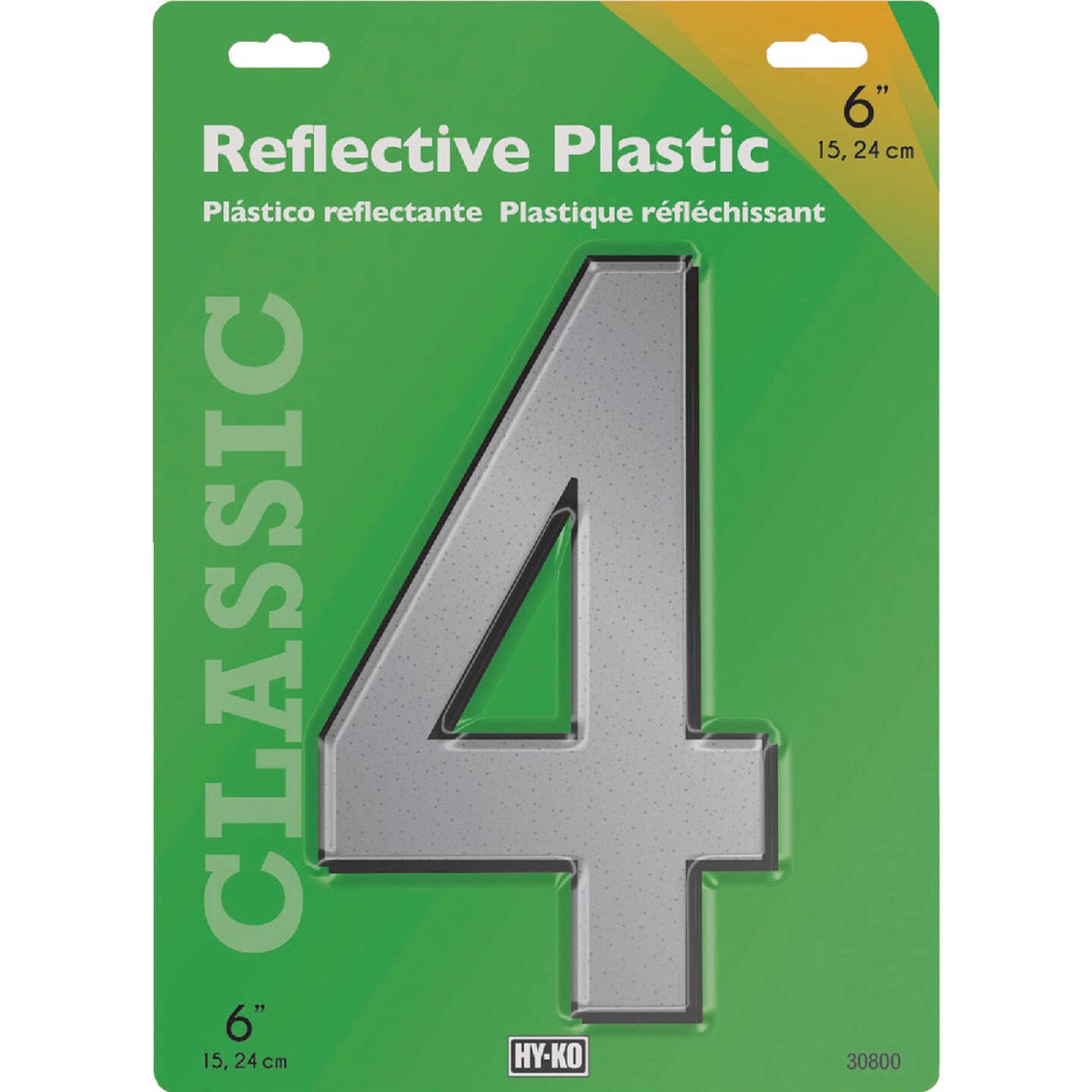 Hy-Ko 6 In. Reflective Plastic Number 4 Image 1