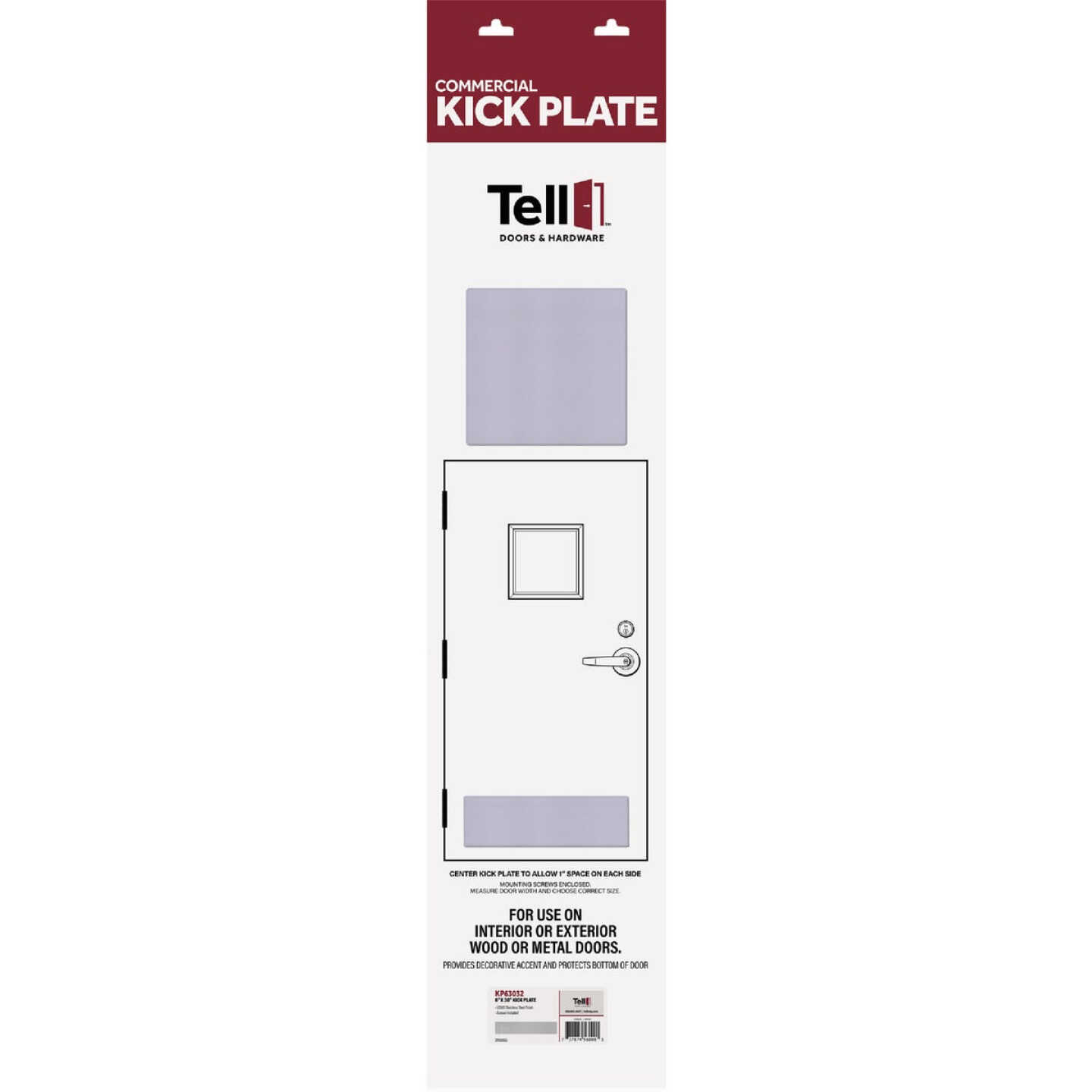 Tell 6 In. x 34 In. Satin Stainless Steel Kickplate Image 2