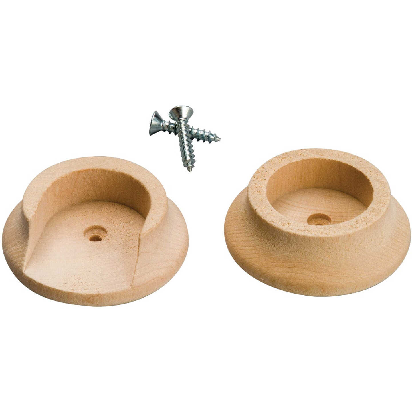 Waddell 1-3/8 In. Wood Closet Rod Socket, Natural (2-Pack) Image 1