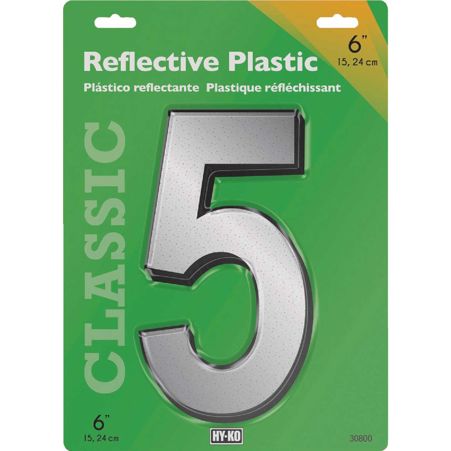 Hy-Ko 6 In. Reflective Plastic Number 5 Image 1