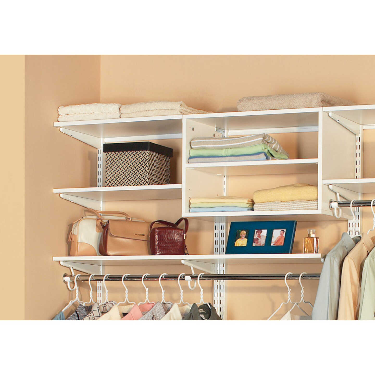 Organized Living FreedomRail 6 Ft. W. x 14 In. D Melamine Closet Shelf, White Image 2