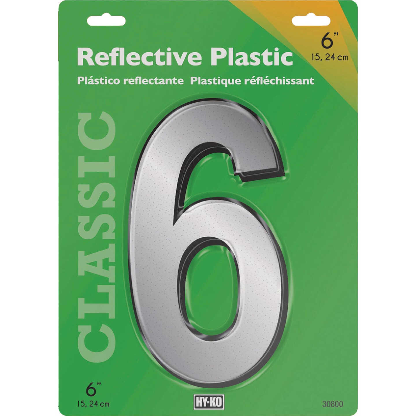 Hy-Ko 6 In. Reflective Plastic Number 6 Image 1