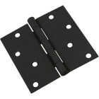 National Hardware 4 In. Square Black Door Hinge Image 1