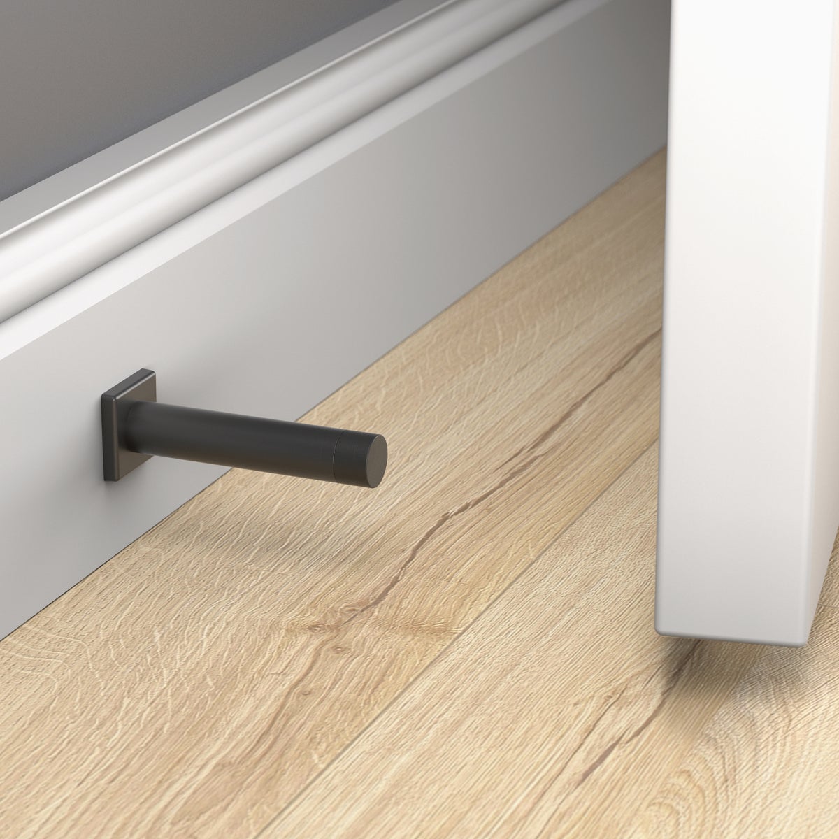 National Hardware 3 In. Matte Black Reed Door Stop Image 2