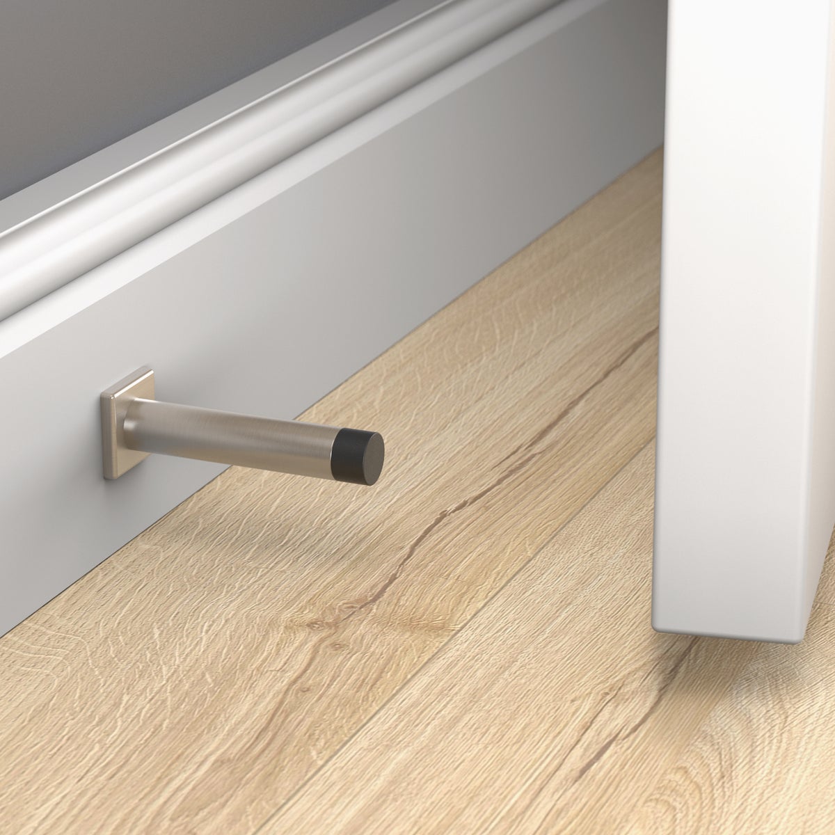 National Hardware 3 In. Satin Nickel Reed Door Stop Image 2