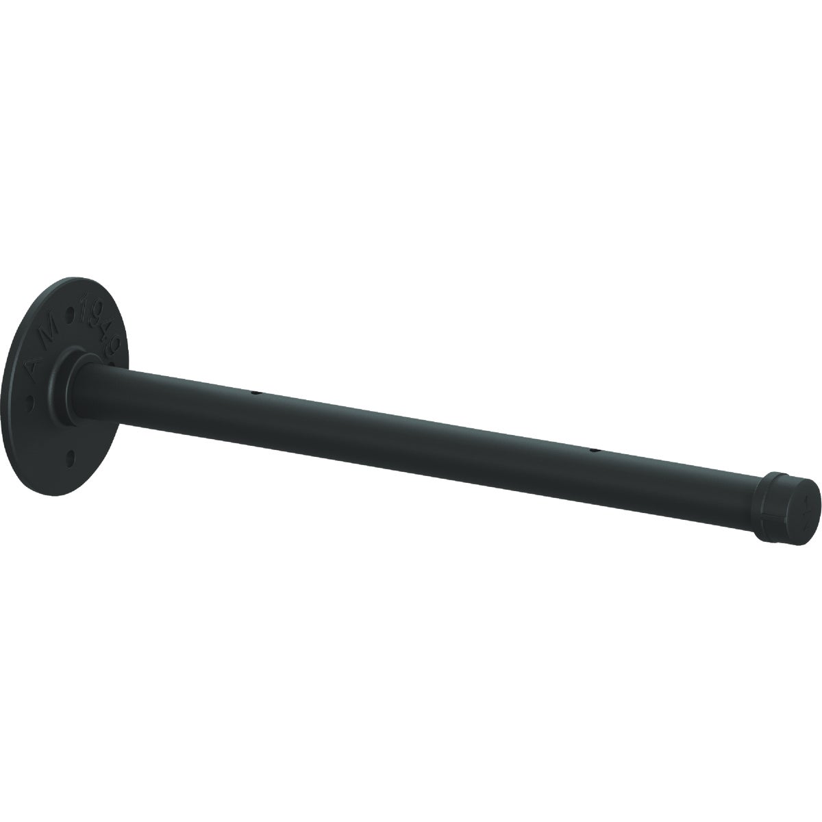 Knape & Vogt Birmingham 14 In. Black Straight Pipe Shelf Bracket