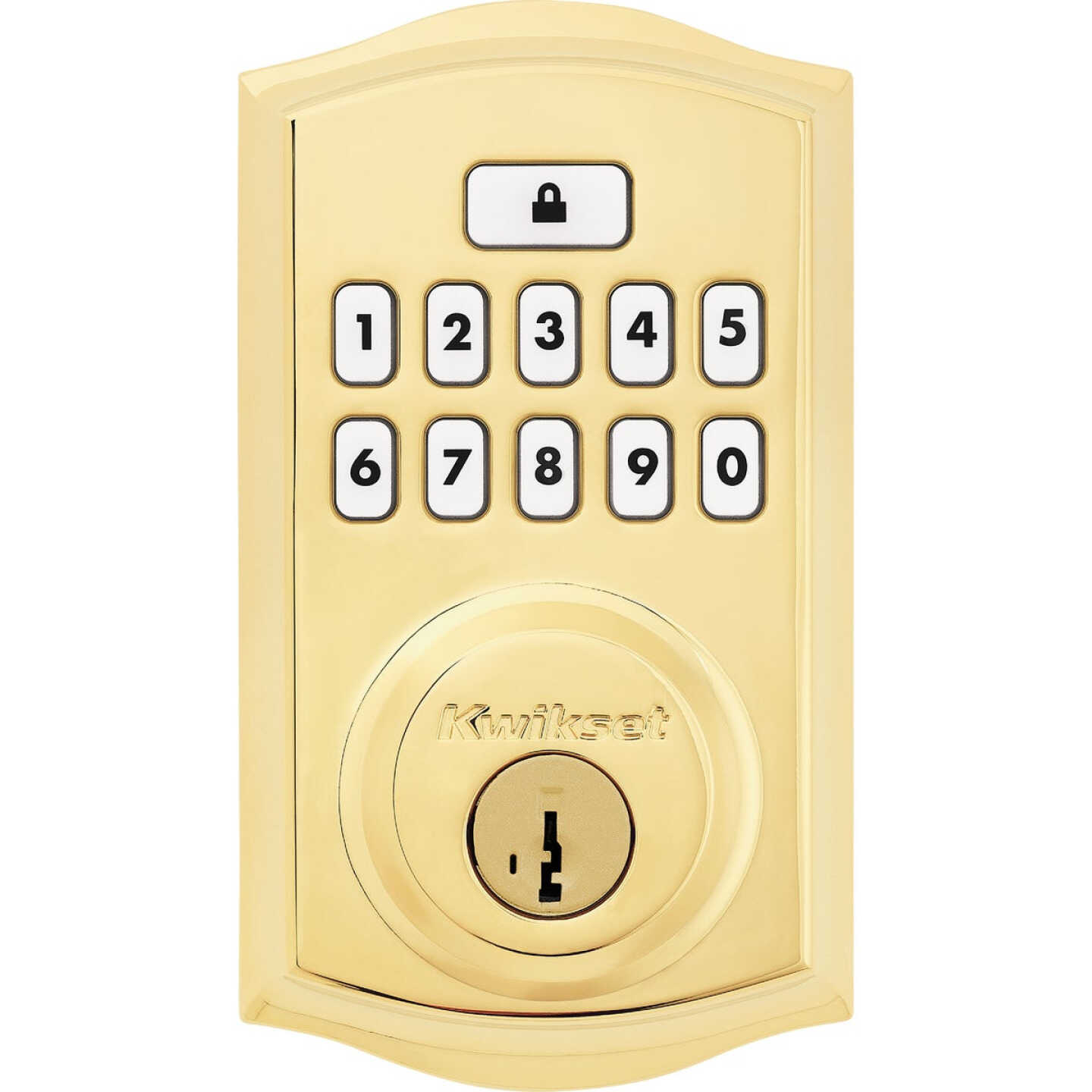 Kwikset Signature Series Traditional SmartCode Brass Electronic Deadbolt Image 1