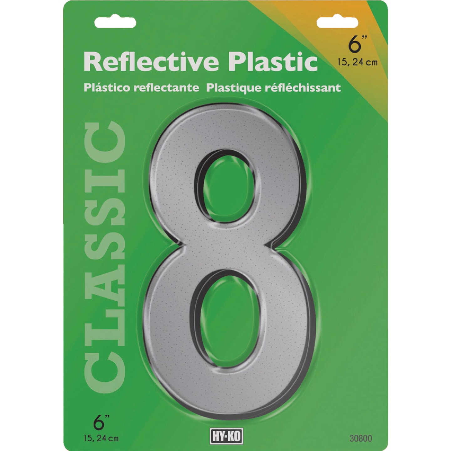 Hy-Ko 6 In. Reflective Plastic Number 8 Image 1