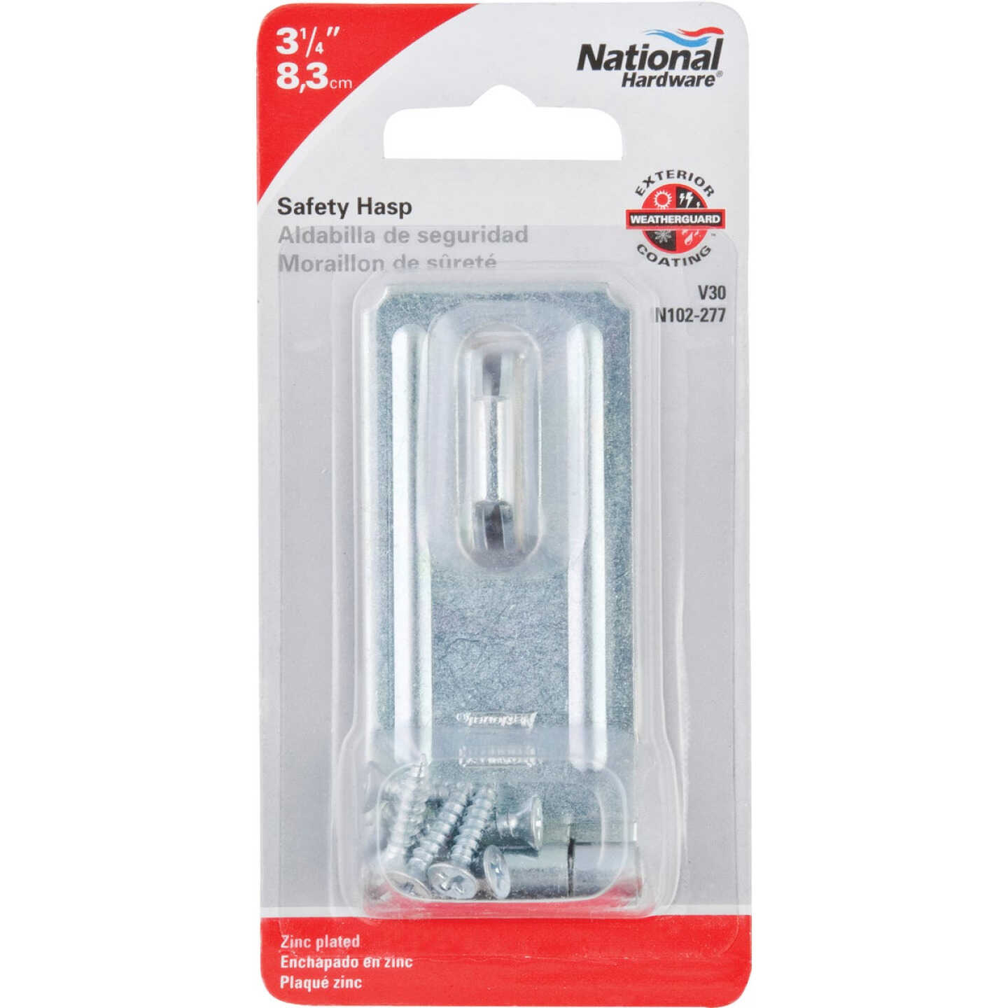 National Hardware 3-1/4 In. Zinc Non-Swivel Safety Hasp Image 2