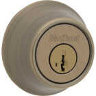 Kwikset 660 Single Cylinder Deadbolt with SmartKey, Polished Antique Brass Image 1