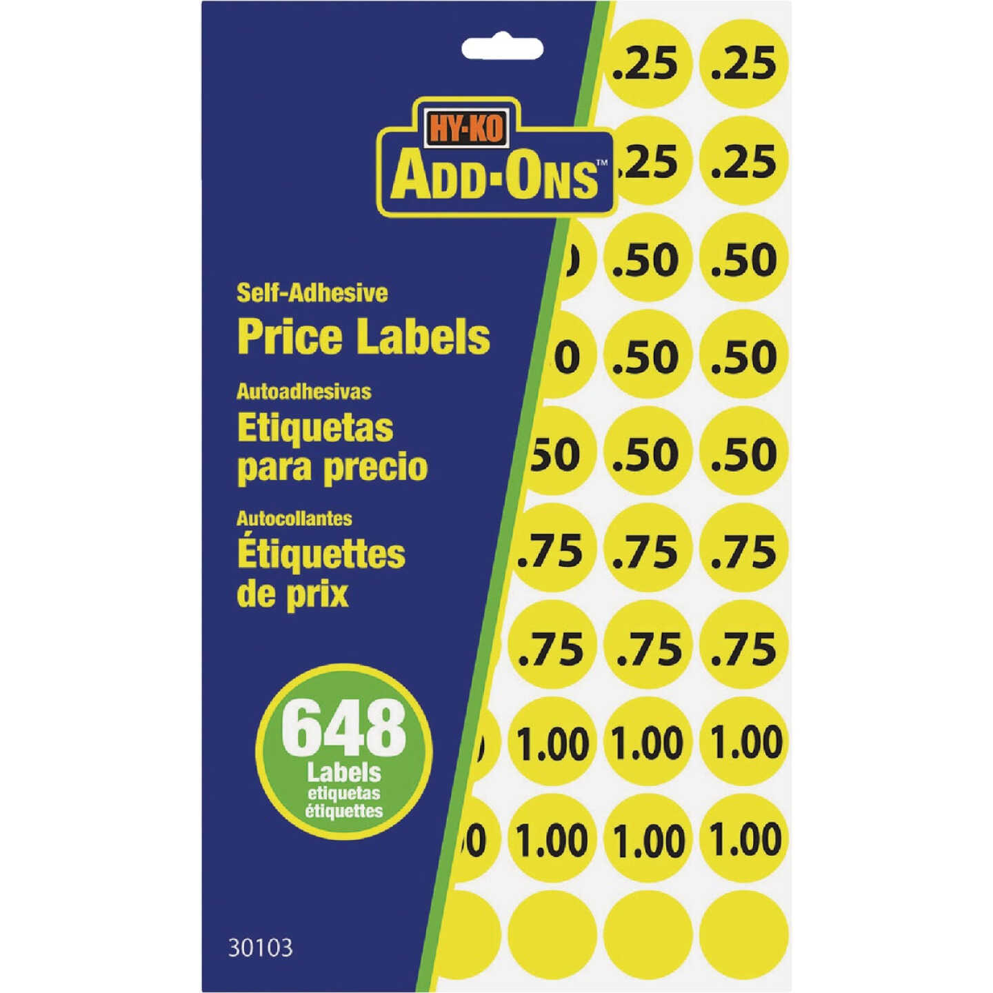 Hy-Ko 3/4 In. Yellow Price Labels Image 1