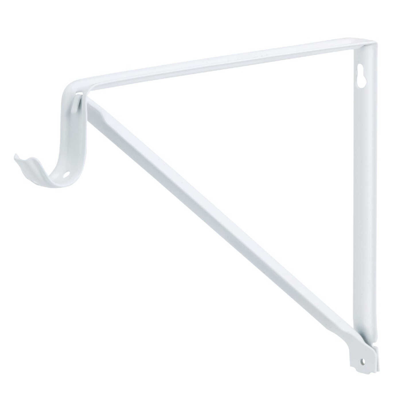 John Sterling Closet-Pro 10 In. H. x 11 In. D. Fixed Closet Shelf & Rod Bracket, White Image 1
