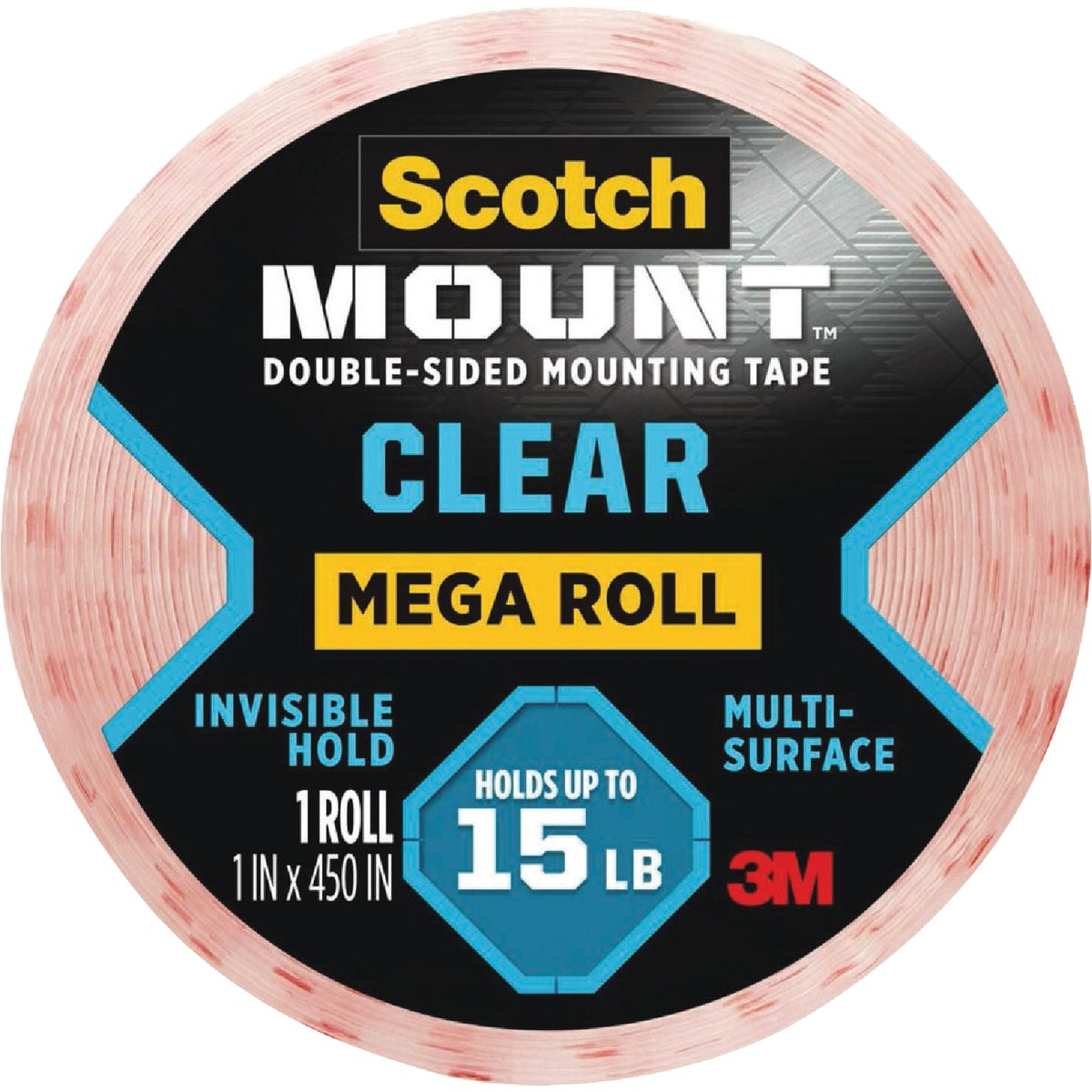 Scotch-Mount 1 In. x 450 In. Clear Double-Sided Mounting Tape Mega Roll Image 7